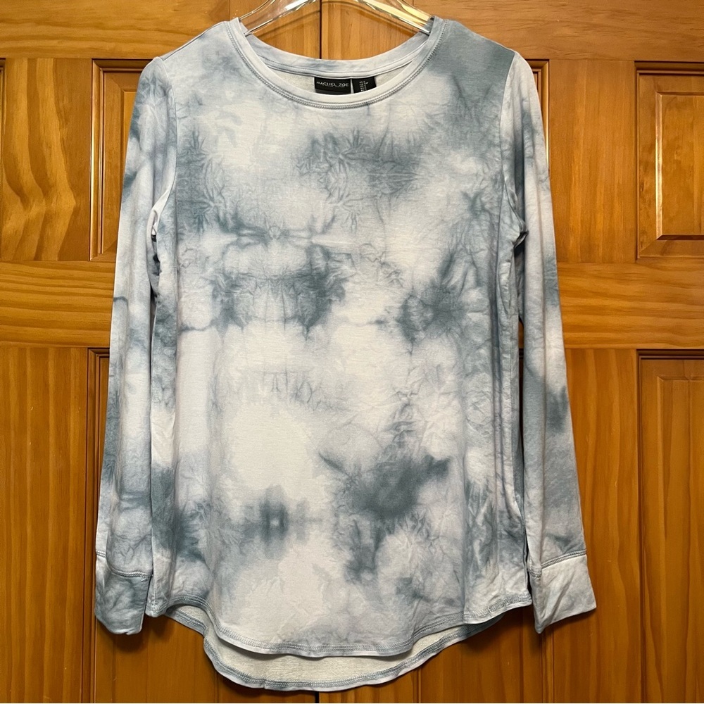 Rachel Zoe Blue Tie Dye Long Sleeve Top Size Small NWT